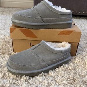 Koolaburra Gray Suede Plush Slippers